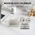 Vintage Wood Perpetual Calendar Shabby Chic Blocks Desktop Calendar Rustic Wooden Squares Calendar Home Office Black. 