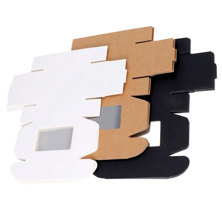 120 Pcs Kraft Paper Box with Window Present Packaging Box Treat Box for ...