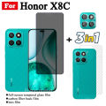 Honor X8C Anti Blue Light RayTempered Glass Honor X7C X8B X7B X6B Anti-Spy Tempered Glass Screen Protector+Camera Lens Film+back Film. 