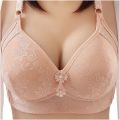 Women Push Up Bra Big Cup for Big Breasted Fat Full Coverage Thin Wire Free Back Closure Plaid Soft Bra. 