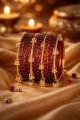 FR-MBS Set of 20 Pieces ( 12 Glass + 8 Red Ghungroo Bangles) (Red) Kashmiri Ghangharoo Glass Bangle Set for Women| Light Weight Bangles | Traditional Transparent Fancy Glass Chudi Set for Wedding, Party|. 