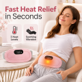 Premium Period Belt With Gift Box  | Menstrual Cramp Relief Heating Belt for Women | Electric Warming Pad with Vibration Massage | 3 Temperature Levels | USB Rechargeable | Portable Pain Relief Waist & Abdominal Heating Pad. 