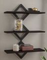 Floating Diamond Shape Wooden Wall Mounted Shelf 3 Pcs. 