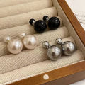 Fashion Double-sided Big Small Pearl Ball Stud Earrings For Women Temperament Earrings Elegant Ladies Party Banquet Jewelry Gift MNP. 