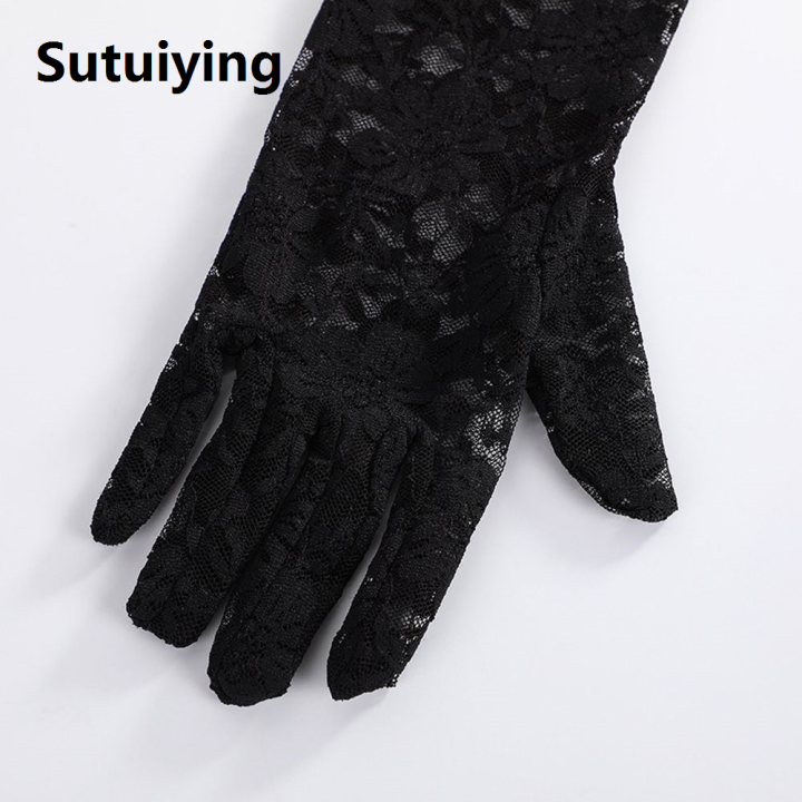 Sutuiying%20Summer%20Sunscreen%20Anti%20UV%20Flower%20Fashion%20Party%20Lace%20Gloves%20Long%20Mittens%20Women's%20Gloves%20Arm%20Warmers%20-%20Image%203
