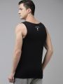U.S. Polo Assn. Men Black & Grey Printed Gym Vest. 
