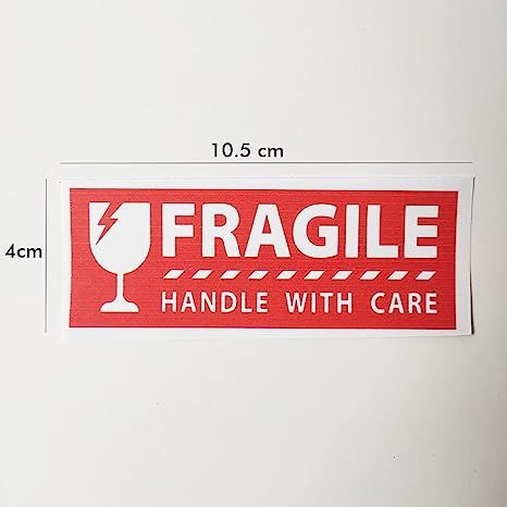 PS 100 Pieces of  Self Adhesive Fragile Handle with Care Packing Sticker