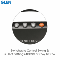 Glen Electric Halogen Heater for Room HA7017HLBL. 