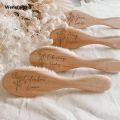 Wenefang Personalized Baby Hairbrushes Custom Birthday Flower with Name Wood Infant Hair Brush Birth/Baptism/Birthday Baby Shower Gifts. 