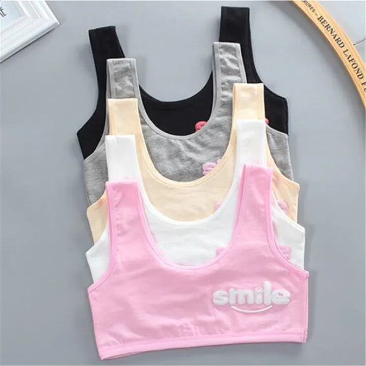 Teen%20bra%20girl%20vest%20Cotton%20Spandex%20Big%20Girl's%20Sport%207-14%20Years%20Adolescente%20Kids%20Underwear%20Letter%20Racerback%20Training%201%20piece%20-%20Image%202