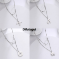 Difutagui Cazador Dog Cat Four Leaf Clover Pendant Necklace for Women Stainless Luxury Steel Compass Angel Choker Double Chain Neck Jewelry 2024. 