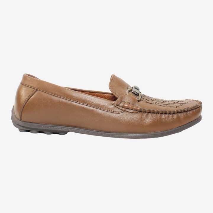 Black Horse Brown Color Slip On Loafers For Men 4029