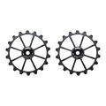 JAERBEE MEIJUN 2X 18T Bicycle Rear Derailleur Wheel Ceramic Bearing Pulley Road Bike Guide Roller Idler 4mm 5mm 6mm(Black). 