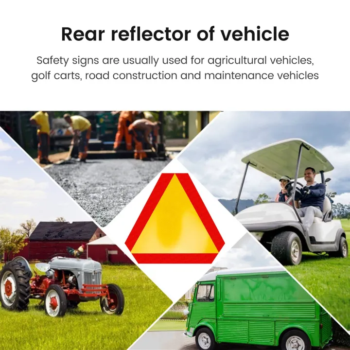 3Pcs%20Transportation%20Slow%20Moving%20Vehicle%20Safety%20Sign%20with%20Reflective%20Triangle%20Sign%20for%2014X12Inch%20-%20Image%202
