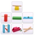 NAMUNY 2 Set Kids Wooden Domino Institution Accessories Organ Blocks Rainbow Jigsaw Dominoes Educational Wood Toys, A & B. 