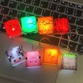 Key Chain Cartoon Mini Figure LED Keychain Kids Design LED Light Game Cube Keychain Car Backpack Luminous Effect Keyring Game Lovers. 