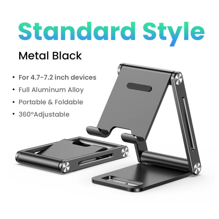 UGREEN%20Cell%20Phone%20Stand%20Adjustable%20Aluminum%20Mobile%20Phone%20Holder%20for%20Desk%20Compatible%20for%20iPhone%2012%20Pro%20Max%2011%20X%20SE%20XS%20XR%208%20Plus%206%207%206S,%20Samsung%20Galaxy%20Note20%20S20%20S10%20S9%20S8%20S7%20Smartphone%20Foldable%20-%20Image%204