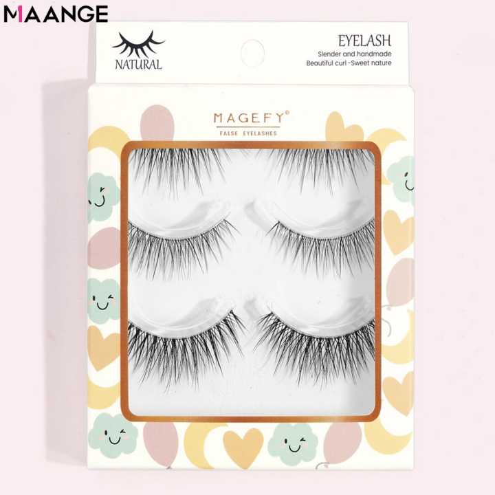 MAANGE MAGEFY 3Pairs Reusable C-Degree Curling Waterproof Eyelash Extension Eyelashes