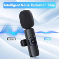 K15 3-in-1 Wireless Clip Lavalier Microphone – Perfect for Vlogging & Live Streaming. 