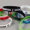 8Pcs Football Theme Gifts Soccer Silicone Stretch Bracelet Wristbands for Kids Adults Birthday Party Favors Decorations. 