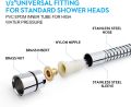 1M, 1.5M And 2M Shower Hose, Stainless Steel Handheld Shower Head Pipe With Brass Insert And Nut - Durable And Flexible(Chrome)  By Bijulipasal. 