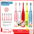 Wenefang Sonic Electric Toothbrush For Kids Cartoon Colorful IPX7 Waterproof New With Replacement Heads Cleaning Automatic Rechargeable Brush. 