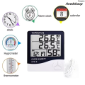 Zongmao【2025 Version】 3 in 1 Temperature Sensor Thermometer At Home Hygrometer Clock 3.7 Luxury Inch Digital Wire Indoor Moisture Meter Tools Wether Station. 