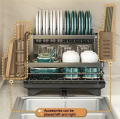 Dish Drying Rack, 2 Tier Large Capacity Drain Board Rack With Drip Tray Detachable Dish Drainers Utensil Holder Cutting Board Holder for Kitchen Rack Countertop And Another Sink Dish Drainer. 