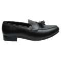 Black Leather Loafer Formal Shoes For Boys. 