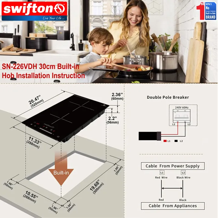 Swifton%2030cm%202%20Induction%20Built%20in%20Hob%20Cooktop%20,%20Ceramic%20Glass,%20Child%20Lock%20Timer,%20SN-226VDH%20-%20Image%209