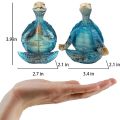 New with Non-Slip Base Yoga Sea Turtle Figurines Zen Ocean Theme Charm Resin Meditation Desk Statue Decor Table Shelf Sculptures Gifts for Women Turtle Lovers. 