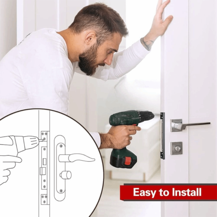 Lock Body Protection Protector Universal L-Shaped Door Locks Shield Plate Rustproof ...