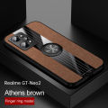 Lenuo For Realme GT Neo2 Case Luxury Bracket Ring Phone Case Soft TPU Leather Back Cover. 