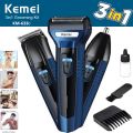 Kemei Black 3 In 1 Reciprocating Three Blades Electric Trimmer - Km-6558. 