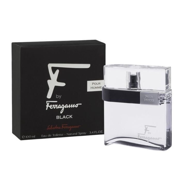 F by Ferragamo Black By Salvatore Ferragamo For Men Eau De Toilette Natural Spray, 3.4 Fl Oz/100 ml