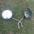 1 Pair Motorcycle Scooter Mirrors Universal Motorbike Rear View Mirror 8mm Round Oval Convex Mirrors. 