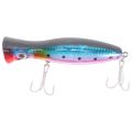 Sptrry1Pcs popper fishing 3d with treble hooks 12cm 42g topwater hard lure soft plastic isca artificial fishing lure tackles Blue. 