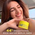 Hyphen 44% Rice Water Briightening Face Serum Pads | 5% Niacinamide & Alpha Arbutin to Reduces Dark Spots & Pigmentation | Toner Pads with Serum for Glowing Glass Skin | All Skin Types - 50 pcs. 