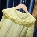 Kids Girl Long Sleeve Top Lace Collar Spring Korean Style White Top Toddler Girl Shirt Clothes. 
