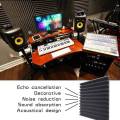 24 Pcs Acoustic Foam Board,Studio Wedge Tile,Acoustic Foam Soundproof Pyramid Studio Treatment Wall Panel 2.5X30X30cm. 