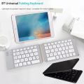Fashion Slient Wireless Folding Keyboard Mini Rechargeable Bluetooth Keyboard Portable Slim Design Foldable Keyboard Office. 