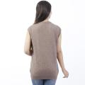 Chestnut Brown Solid Mix Cashmere Half Sweater For Women. 