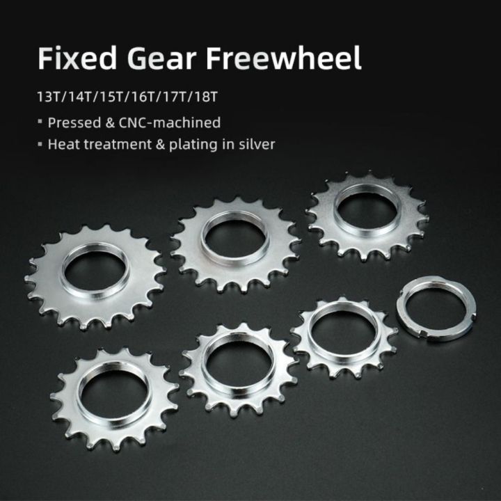 Fixie Bicycle Cog 13T 14T 15T 16T 17T 18T Bicycle Freewheel Threaded Lock Rings Carbon Steel Bike Wheel Cogs Fixie Track Speed Fixed Gear Freewheel Bicycle Accessories