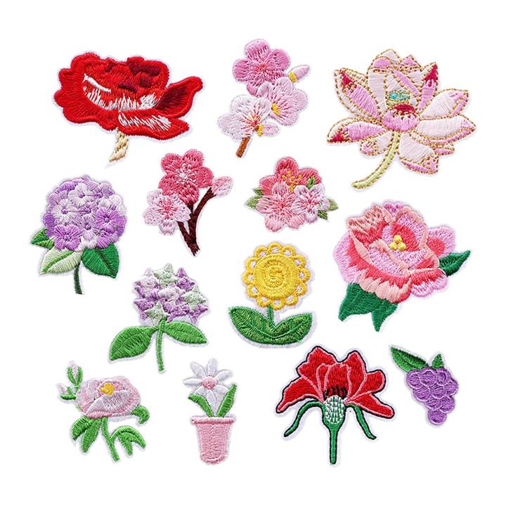 13 PCS Iron on Patches Flower Appliques Stickers, Patches Applique