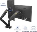 NB North Bayou Dual Monitor Desk Mount Stand  F160 Full Motion Swivel Computer Monitor Arm for Two Screens 17-27 Inch Black. 