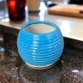 Round Ball Ceramic Planter / 4.5 Inches Tall / Drainage Hole. 