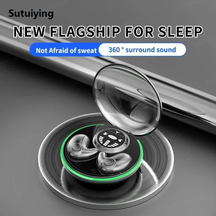 Sutuiying Sleep Bluetooth Headphones Noise Cancelling Painless Wireless Music Fashion High Quality Sports Tws 558B Thin Earbuds Digital Display