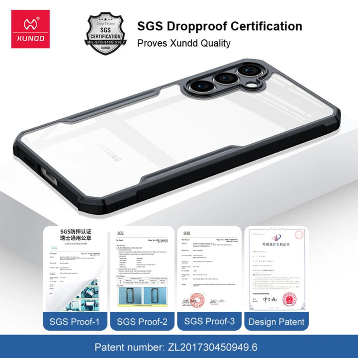 XUNDD%20for%20Samsung%20Galaxy%20A55%205G%20Reinforced%20Four%20Corner%20Back%20Cover%20Acrylic%20+%20TPU%20Drop-proof%20Phone%20Case%20-%20Black%20-%20Image%205