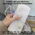 Blue Ray Cut Prescription Power Glasses Finished Unisex Retro Transparent Oval Frame Prescription Spectacles. 