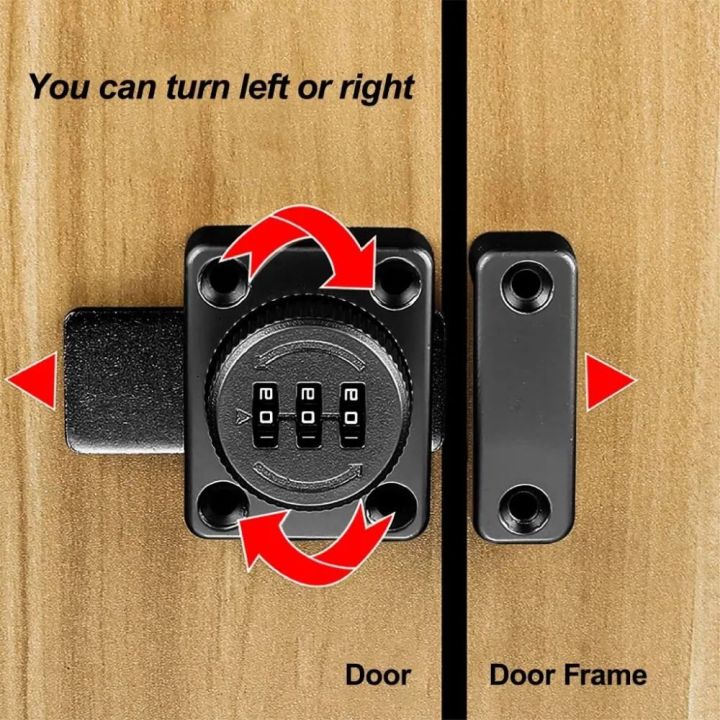 One-Way Cabinet Locks Protection Combination Password Door Lock No Keys ...